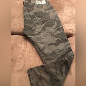 True Religion Men's Green Camouflage Jeans